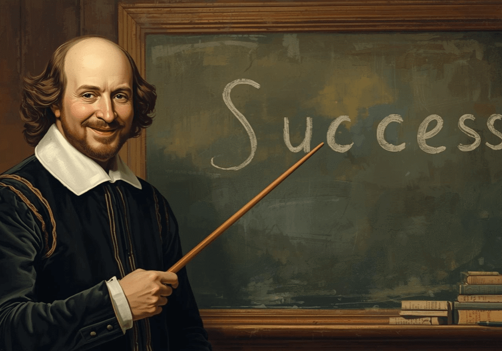 AI Canva Subscriber Generated Image: Smiling Shakespeare
